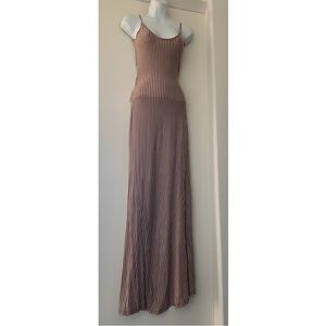 Tan & Black Striped Maxi Dress